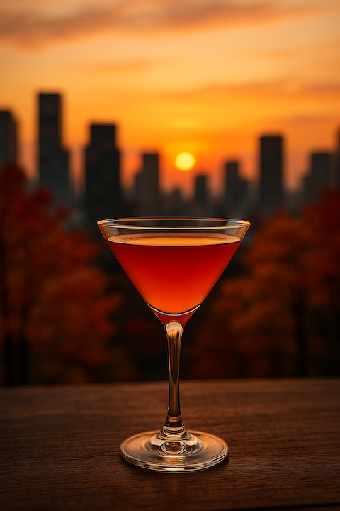 都会の夕陽を眺めながらのニューヨーク