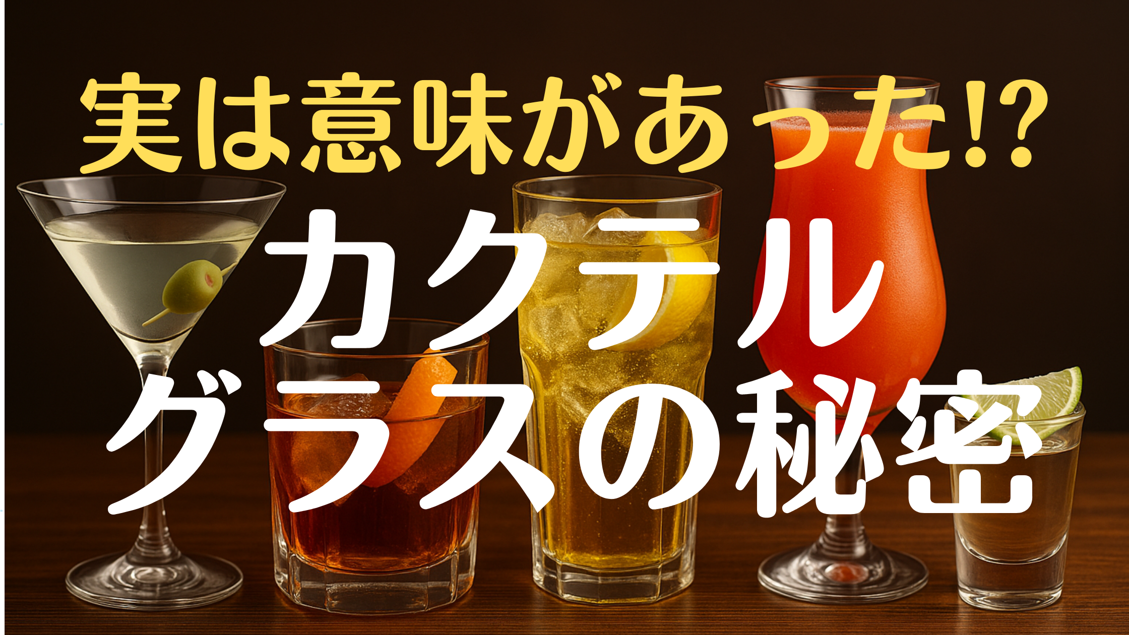 カクテルグラスの種類について