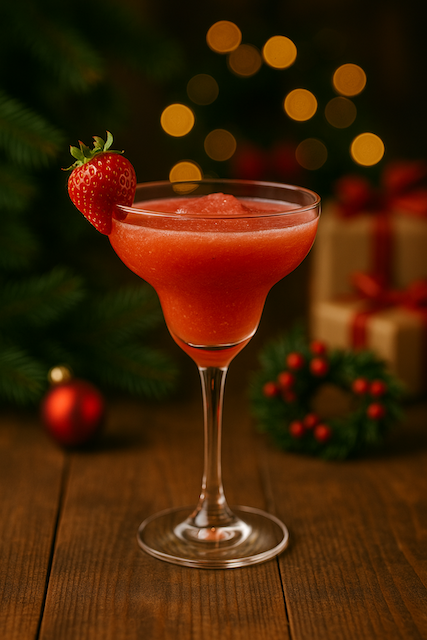 クリスマスカラーのストロベリーダイキリ